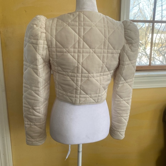 ASTR Ivory Quilted Cropped Blazer Jacket Women's XS - Picture 7 of 11